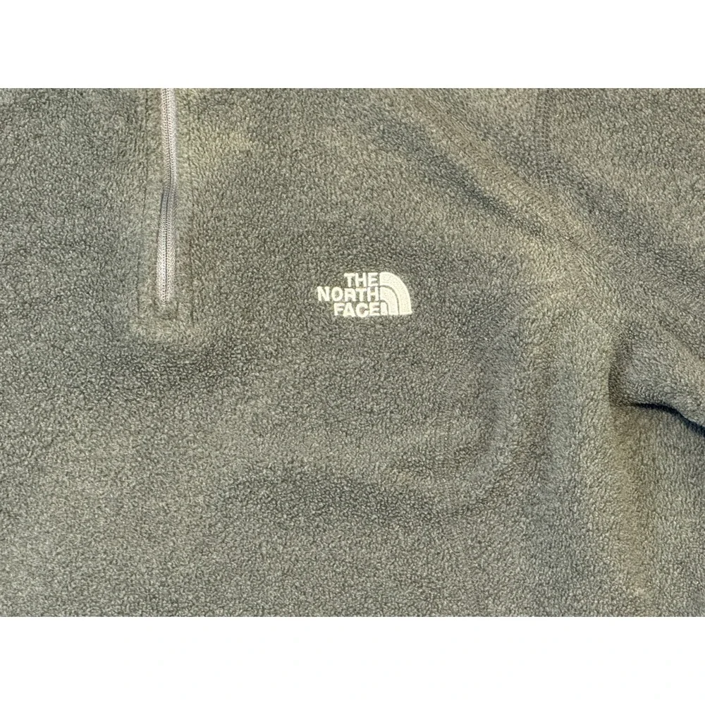 The North Face TKA 100 Glacier Quarter Zip Fleece Pullover Gray Mens Large AJHP